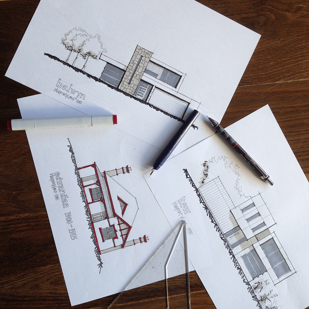 blueprint art - showcasing hand drawn architectural artwork 